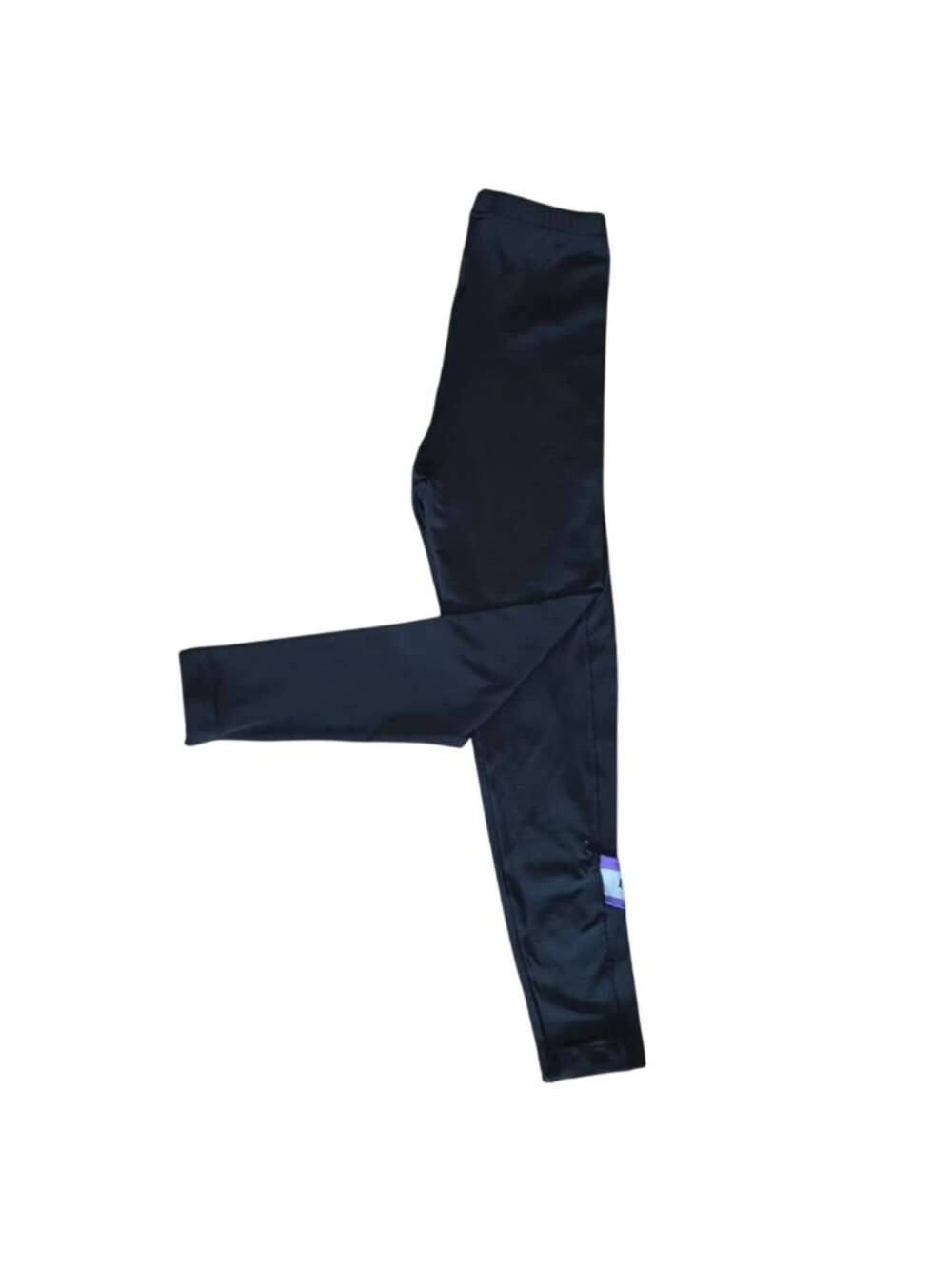 Early Winters Black Polypropylene Lycra Leggings XS Purple Trim